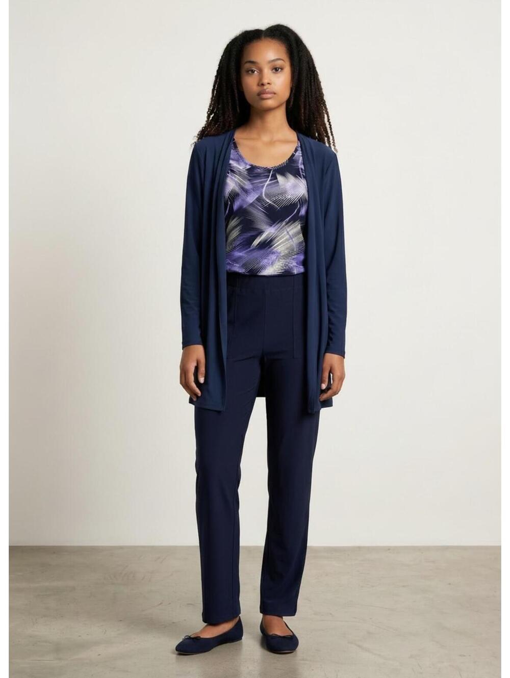 Attitudes by Renee NWT 3-piece Set-Size Medium Tall-Navy Blue, White, Purple